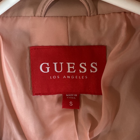 Light peach small guess leather short jacket - Picture 3 of 4